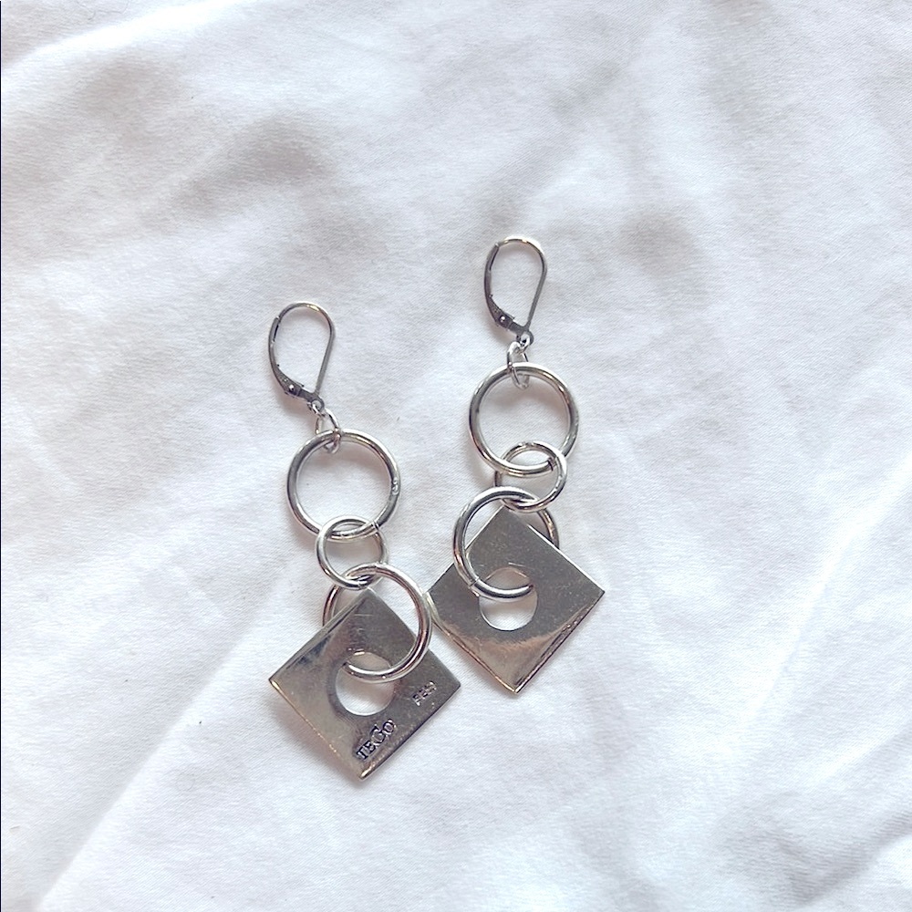 Chic sterling silver Geometric Dangle Earrings